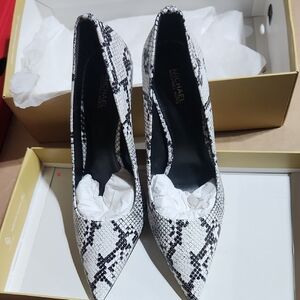 Michael Kors Black and White Snake Print Women's Shoes